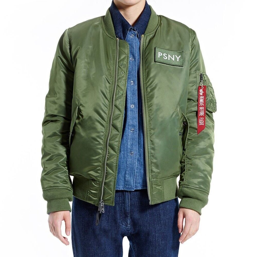 PSNY X Alpha Industries MA-1 Women's Reversible Bomber Jacket Sz XS Women Sizing